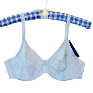 NWT Vintage Ralph Lauren Lace Underwire Bra Light Blue 8444H
